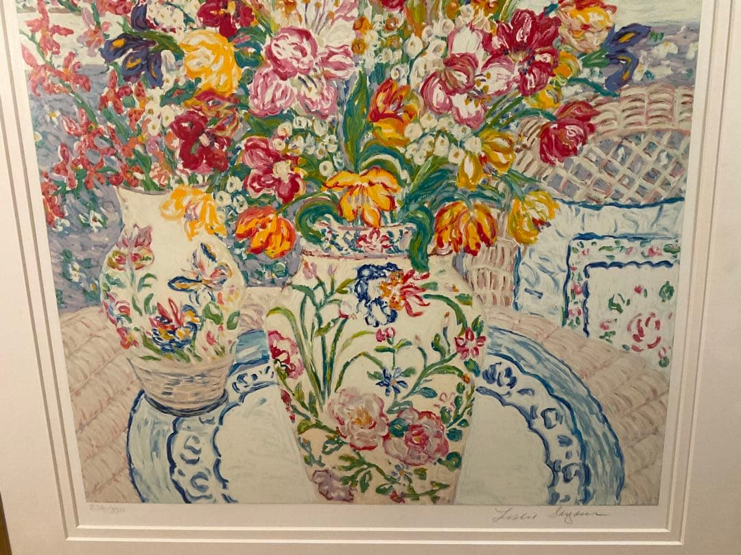 レスリーセイヤー「アイリスパレット」シルクスクリーン　直筆サイン・エディション有