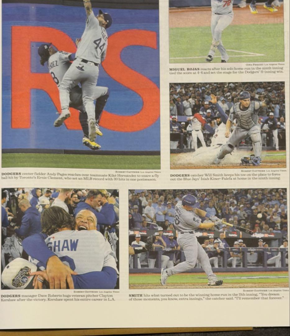 \"数々の伝説を生み出した\"ドジャース 『ワールドシリーズ優勝記念号】額縁入り②