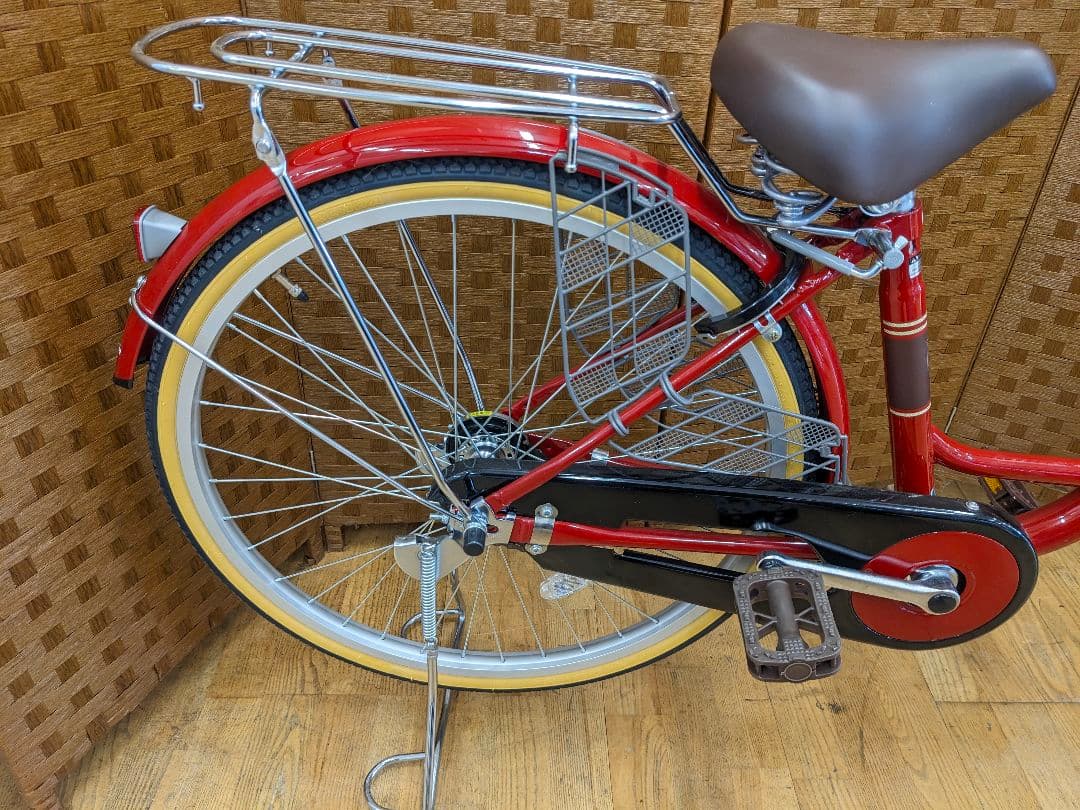 U081 美品　普通自転車　24インチ　レッド