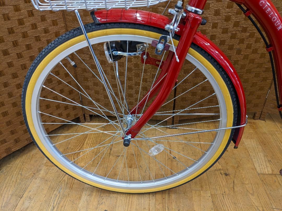 U081 美品　普通自転車　24インチ　レッド