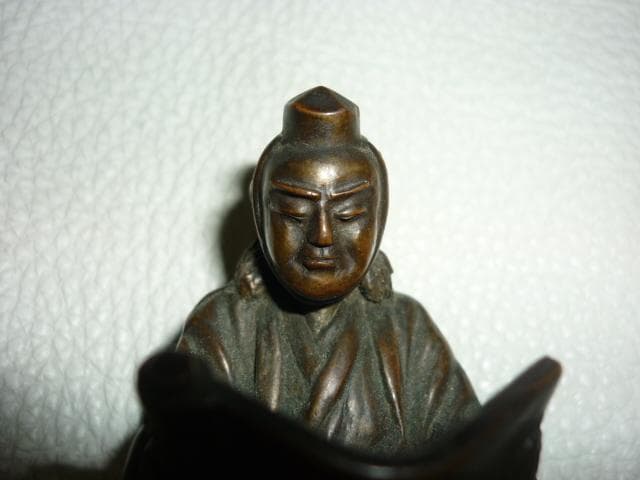 美品 1930年（昭和初期）作りが精密◆真鍮製 奥州平泉 山伏姿『弁慶像』勧進帳