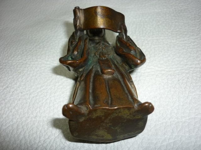 美品 1930年（昭和初期）作りが精密◆真鍮製 奥州平泉 山伏姿『弁慶像』勧進帳