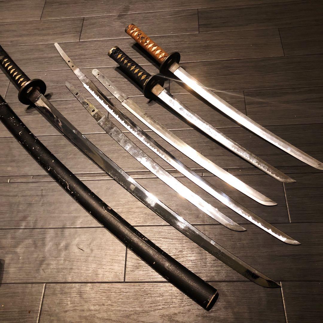 模造刀　大小6本セット　太刀　脇差　骨董品　模擬刀まとめ　ジャンク品あり　刀身