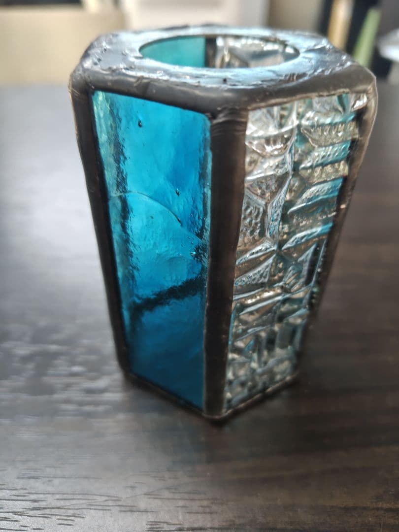 ゴールゼロ　LEDランタンシェード　 青とクリアガラス