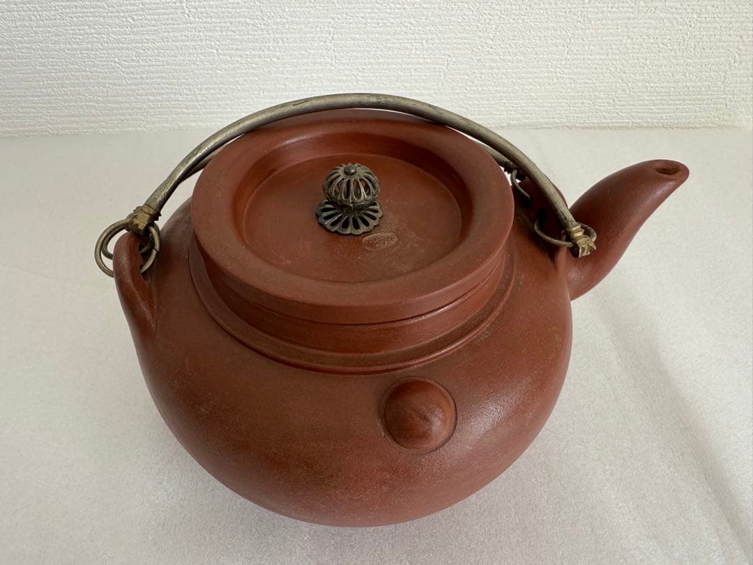 「宜興紫砂 友廷」 在銘 朱泥 急須