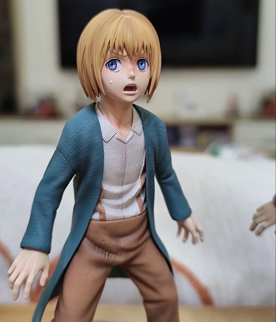 進撃の巨人 エレン+ミカサ+アルミン ガレージキット ガレキ スタチュー