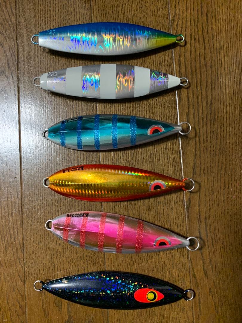 スロージギング メダルジグ、バッグ、フックセット 180g〜380g