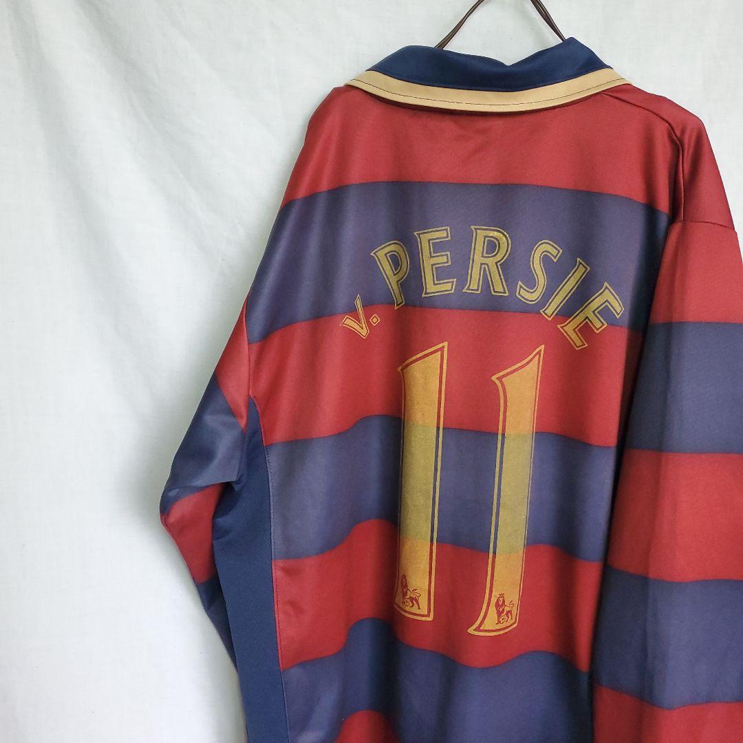アーセナル ロビン・ファン・ペルシ サッカー 長袖 ユニフォーム ストライプ