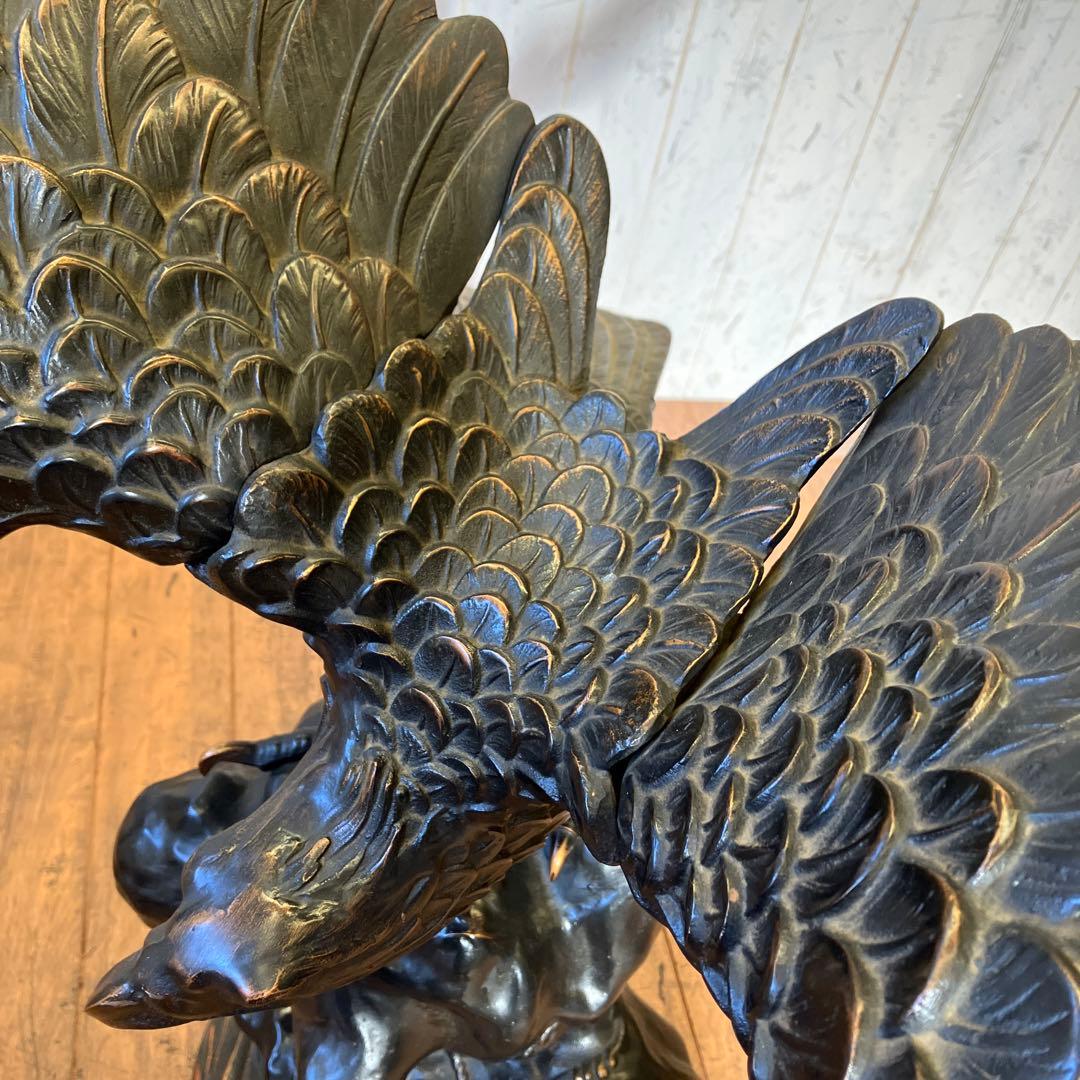 昭和レトロ アイアン 鉄製 鋳物 鷲 イーグル 置物 オブジェ インテリア