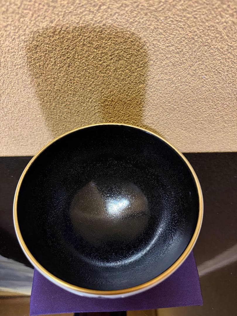 九谷焼　大根草路　色絵立雛　茶碗　共箱