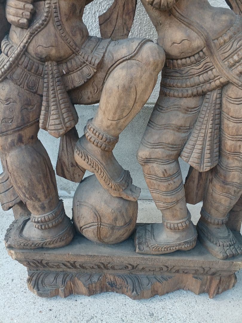 アンティーク　木彫り　一刀彫　高さ約186cm