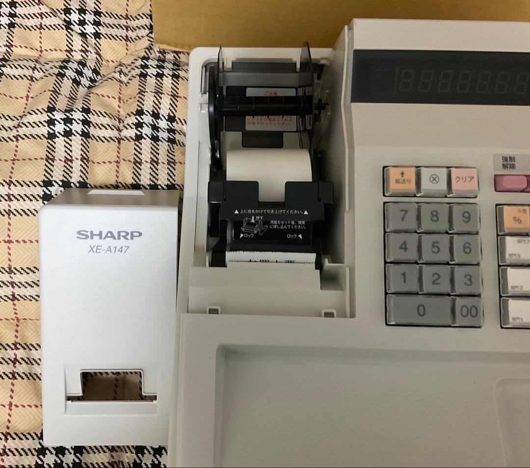 【超美品】中古シャープ 電子レジスタ ー8部門 XE-A147-Wホワイト