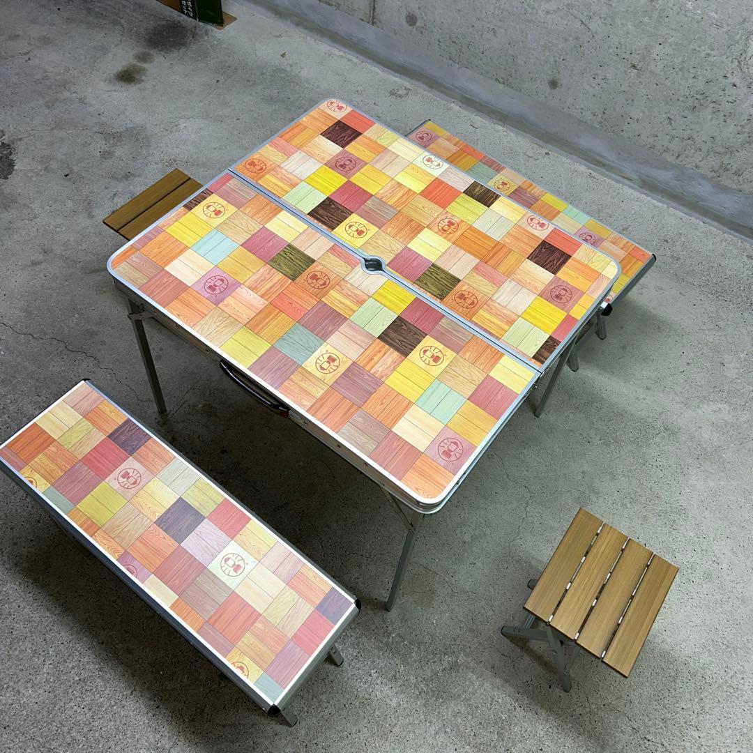 極美品　廃盤　コールマン　テーブル ナチュラルモザイク ファミリーリビングセット