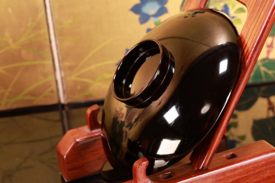 はる、BJ031A 時代輪島塗　秋乃草図金蒔絵　あつもの椀　吸物椀　二客