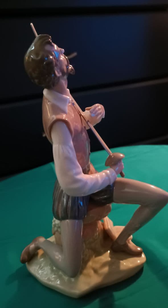 【リヤドロ】LLADRO　ドン・キホーテ　スペイン　磁器　ロゴ入りスタンドセット