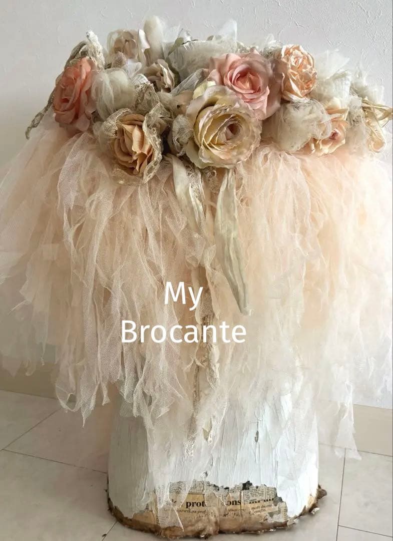 アンティーク雑貨 Pale Apricot Tulle Bolero