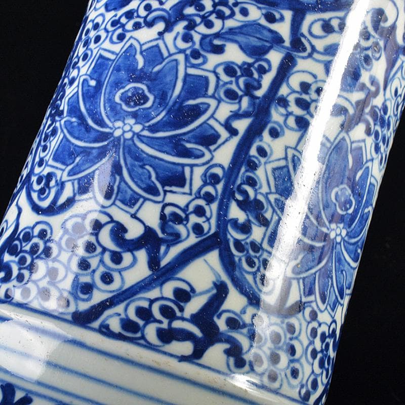 中国　青花纏枝花連卉文　尊式瓶　V　R6155B