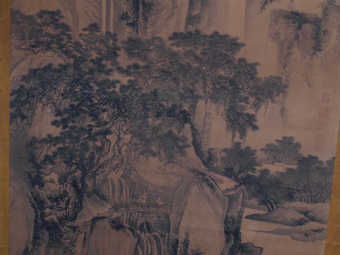 骨董市仕入れ品　中国明時代の肉筆掛軸　 激安骨董品 DE772A7-3