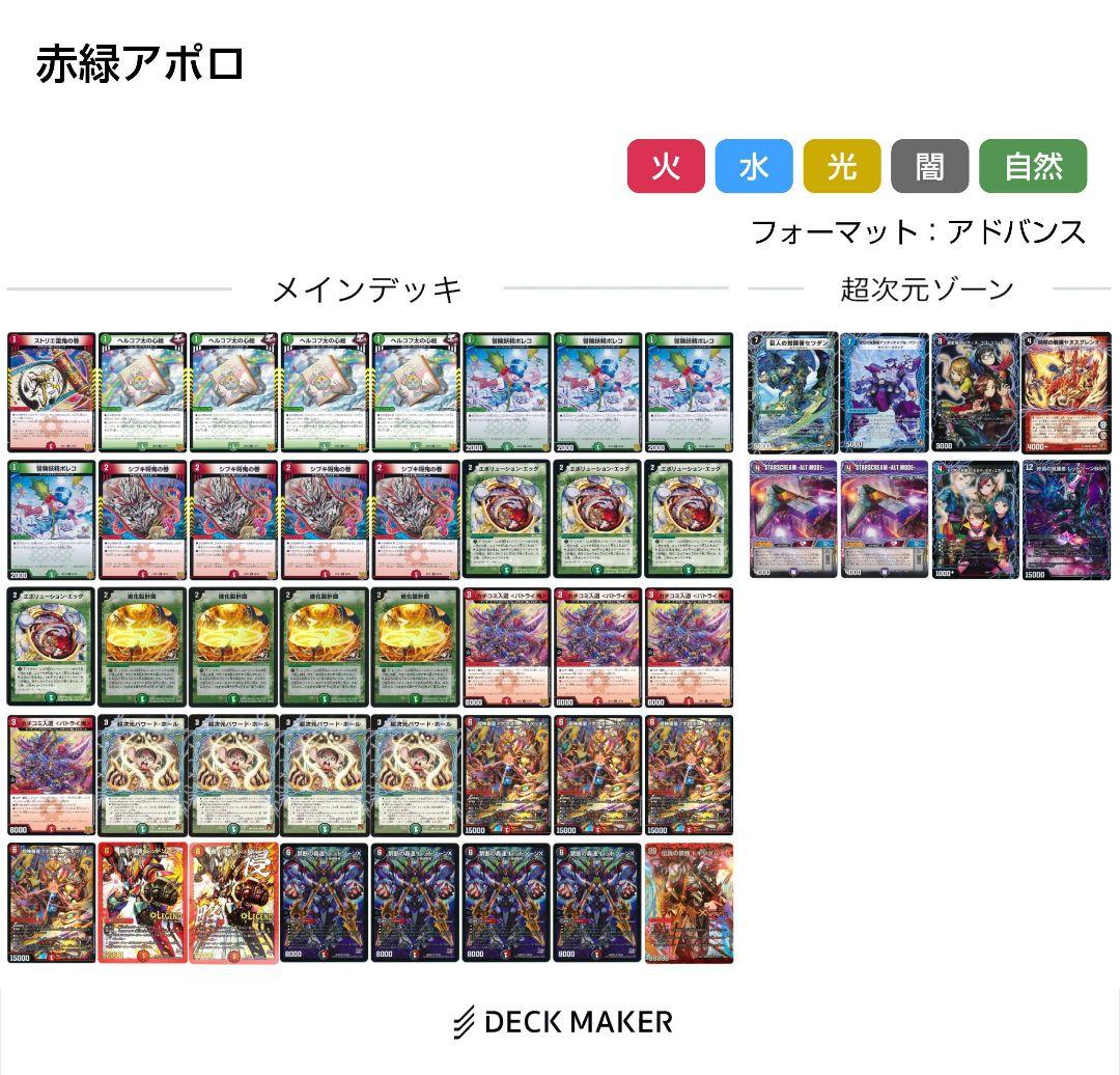 赤緑アポロヌスドラゲリオンデッキ+調整パーツ