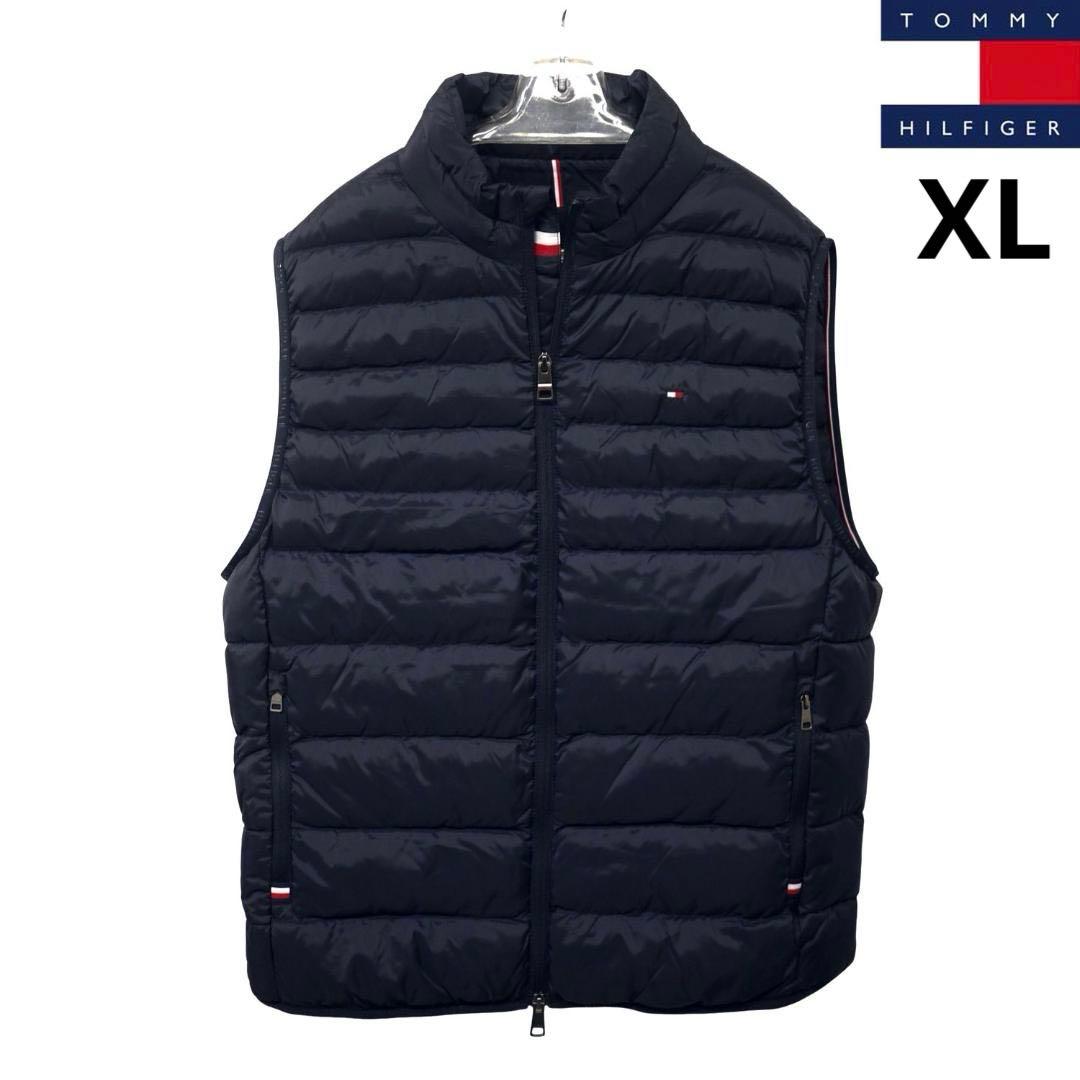 新品 トミーヒルフィガー THPROTECT 軽量 耐水 中綿 ベスト XL 紺