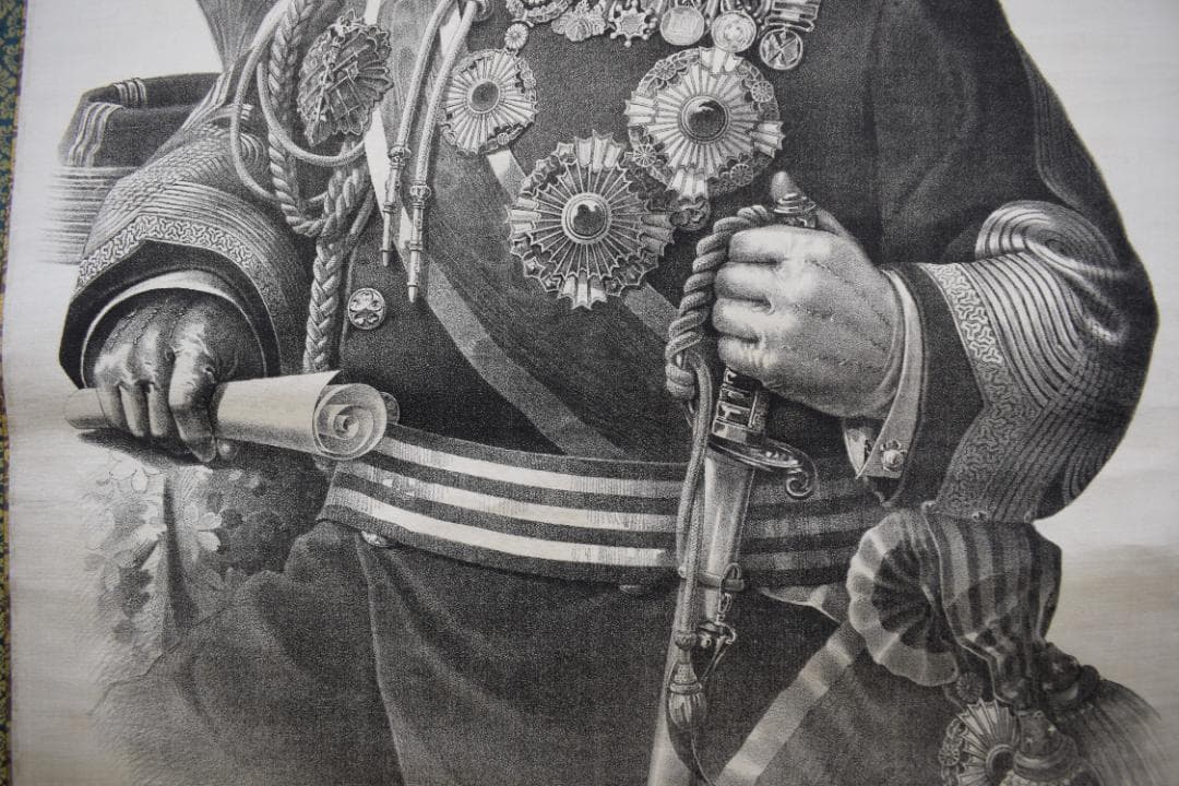 【複製】宣戦詔勅/明治天皇/工芸品/掛軸☆宝船☆Z-591