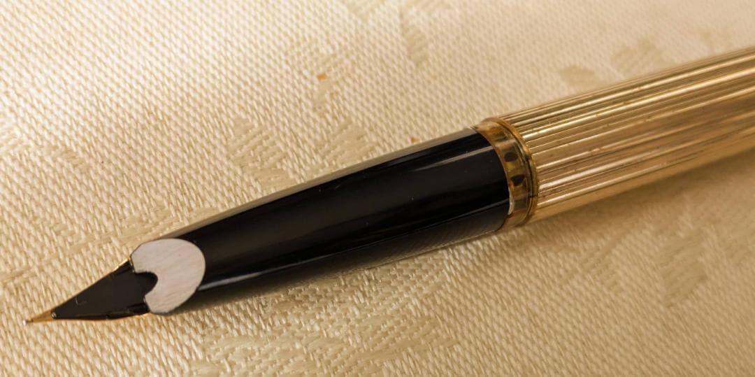 ビンテージ　モンブラン　万年筆　1246 金張り　吸入式　18金