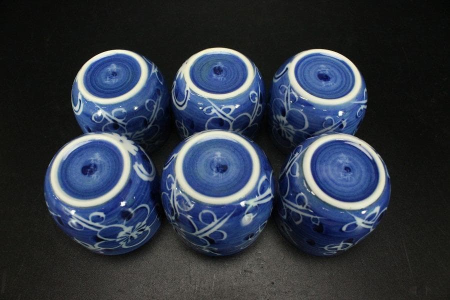 酒器 白梅画 徳利 穂山 盃 嘉々瑞 木箱付(メ1494)