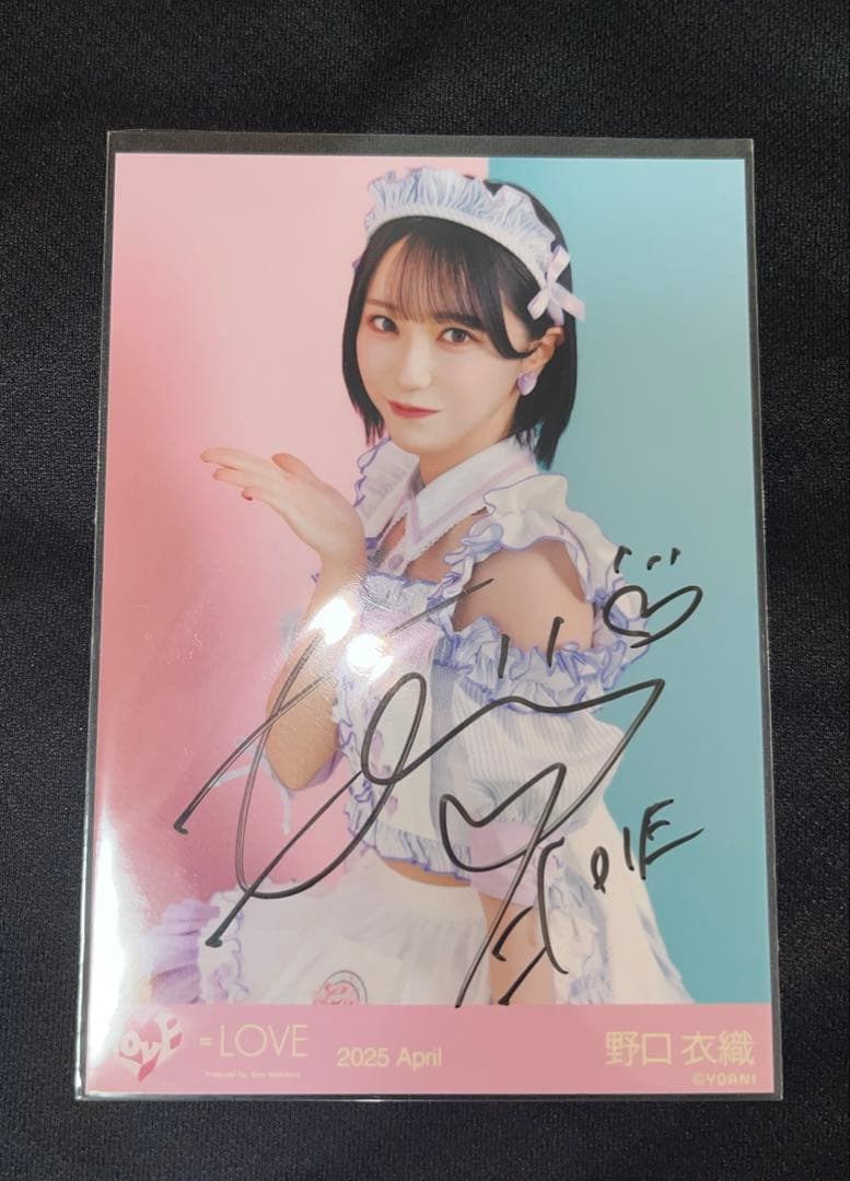＝LOVE イコラブ 野口衣織 生写真 直筆 ダイナー チュウ