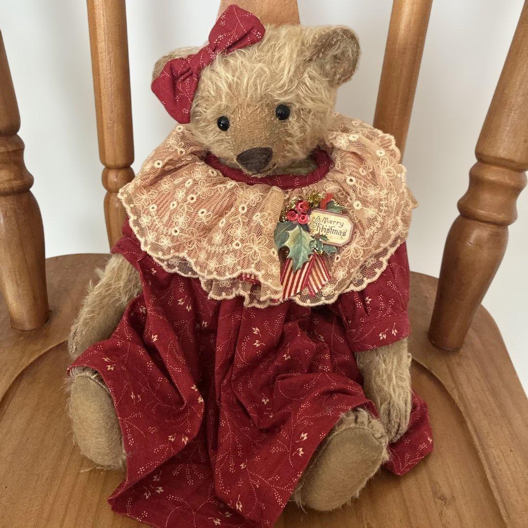 海外作家様　テディベア　クリスマス衣装のぬいぐるみ　ベア　30cm