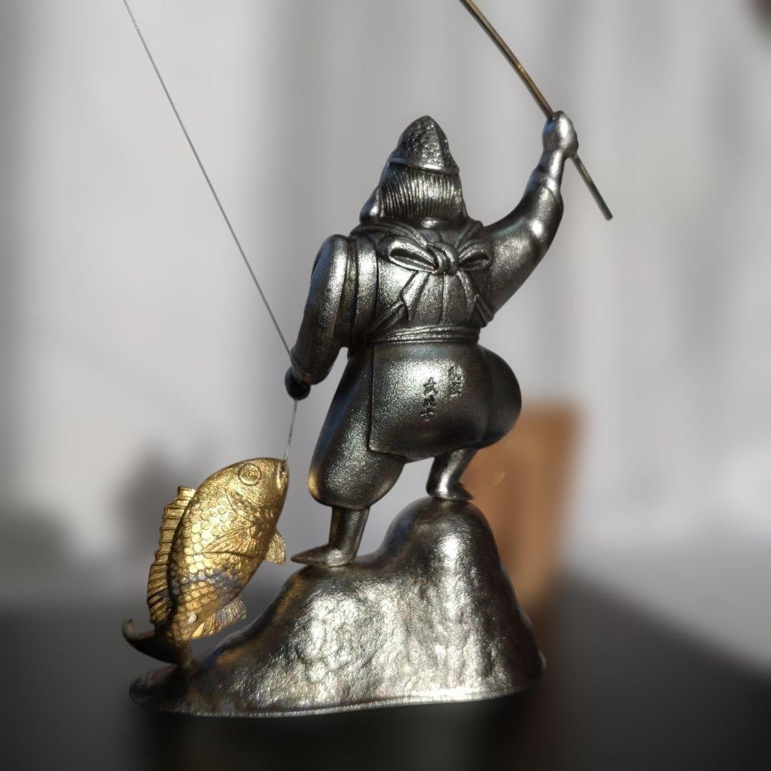 初代 武比古作　純銀 大黒天 恵比須　インテリア 縁起物 刻印有り 箱・説明書付