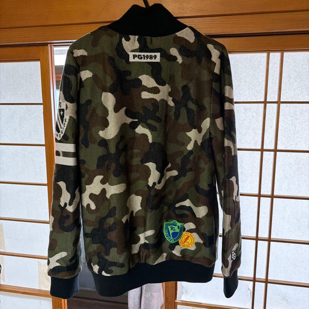 パーリーゲイツ　迷彩柄 フルジップジャンパー PG1989 ニット素材　サイズ5