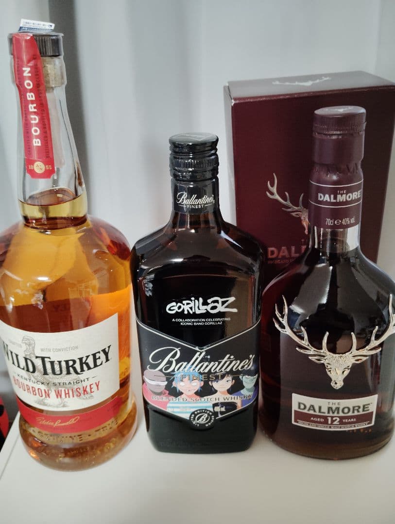 ワイルドターキーバーボン、限定バランタイン、ダルモア 12年セット