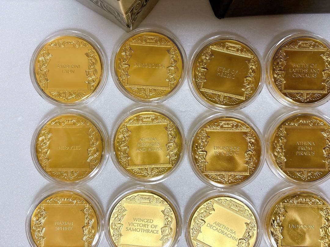 希少レア 古代ギリシャの偉大な芸術遺産 メダル50枚 純金仕上ブロンズ製 限定版