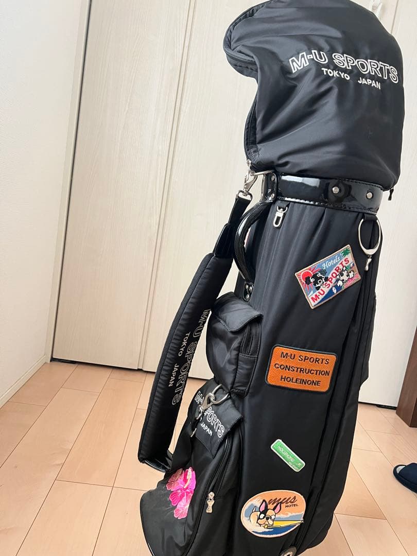 M-U SPORTS ゴルフバッグ 黒 ステッカー付き