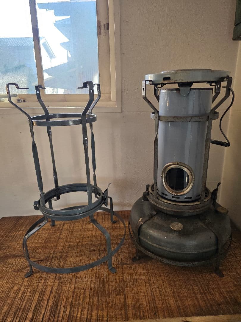 激レア　アラジン8型ブルーグレーヒネリ　フレーム　部品　ビンテージストーブ