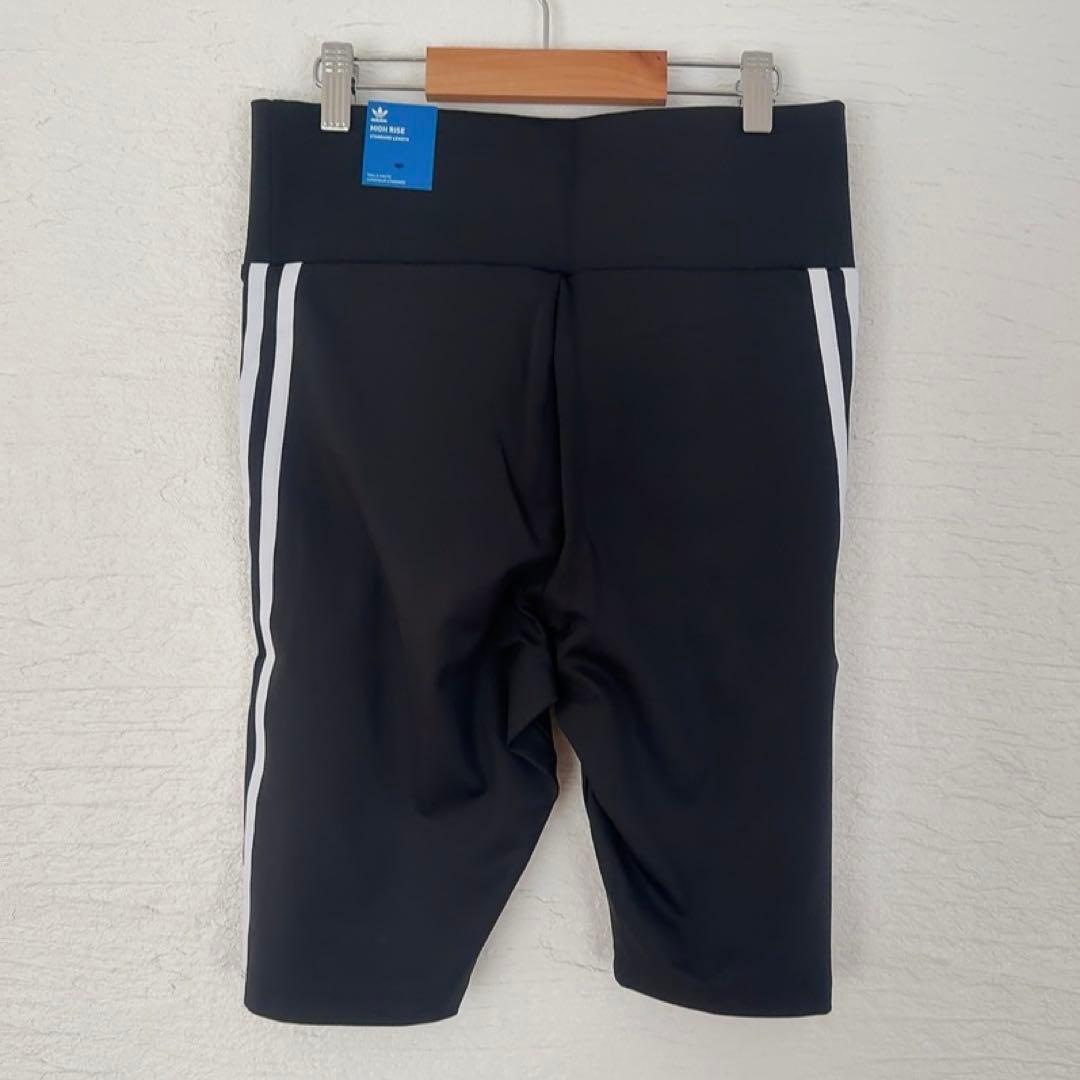 新品☆adidas 2XOTサイズ ショート レギンス 3ストライプ 黒