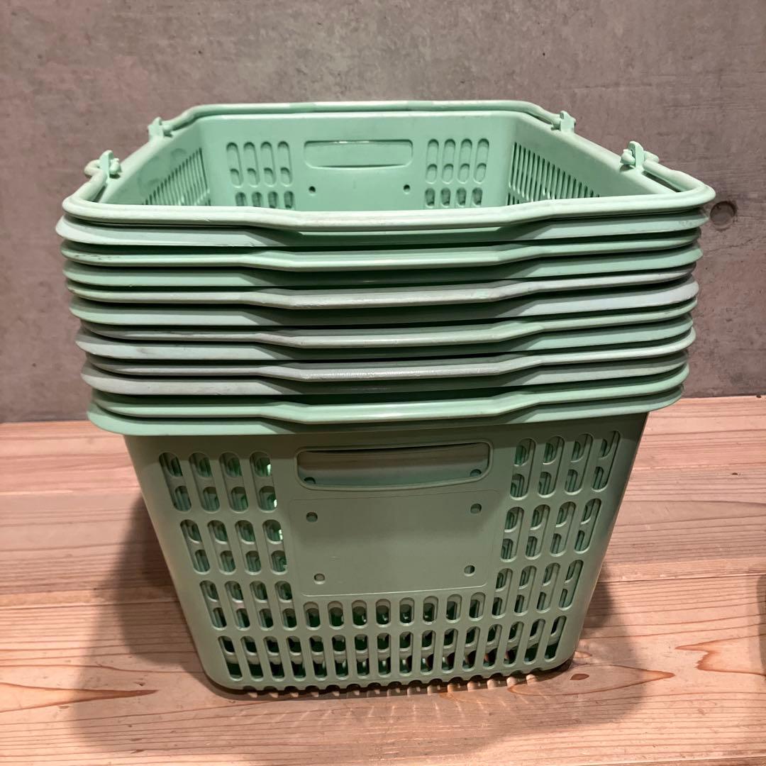 チ*公様 昭和レトロ　イオン　9個　買い物かご　レトロポップ　収納　かご　店舗