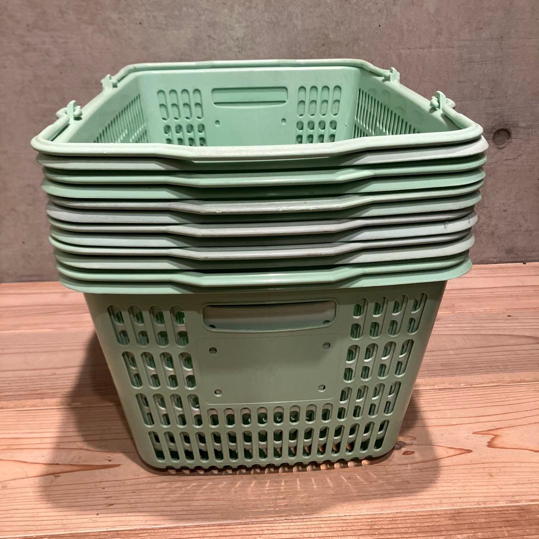 チ*公様 昭和レトロ　イオン　9個　買い物かご　レトロポップ　収納　かご　店舗