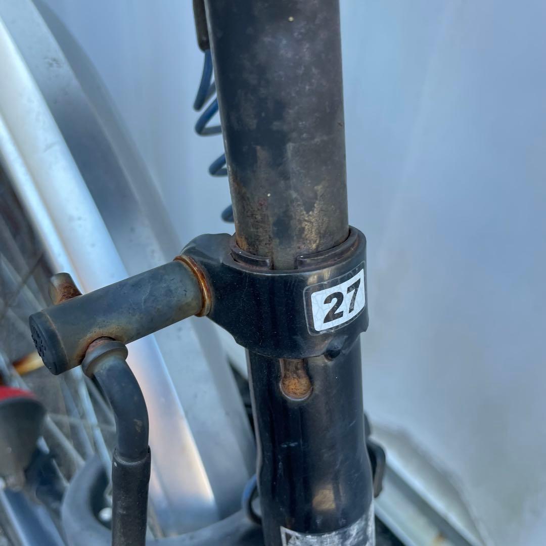 【都内/千葉引取】街乗り用自転車 27インチ カゴ/鍵/オートライト/6段変速付