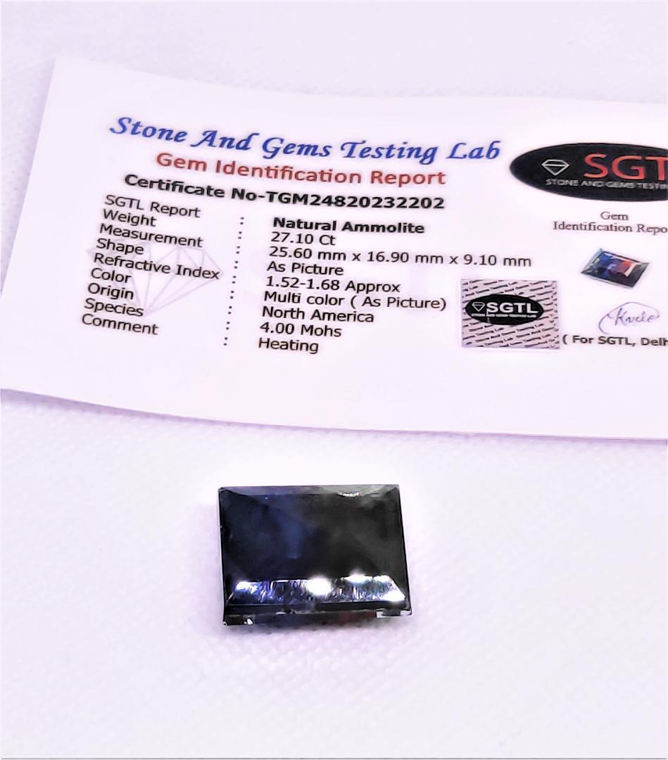 アンモライト 27.10Ct 証明証付 オパール アンモナイト パワーストーン