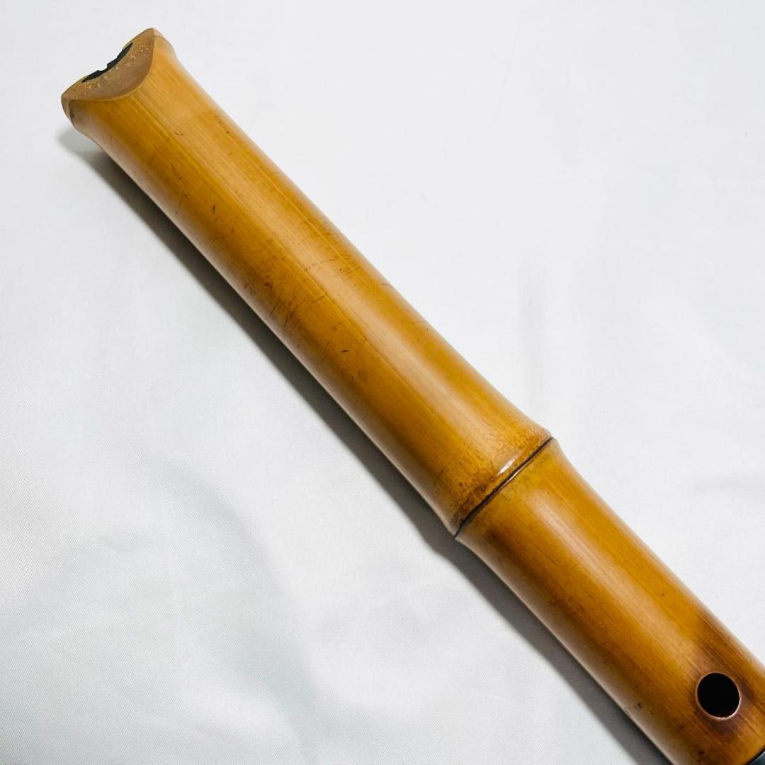 尺八　虎正印　都山流　歌口丸型　銀巻　54.5cm　約1尺8寸　2継　和楽器