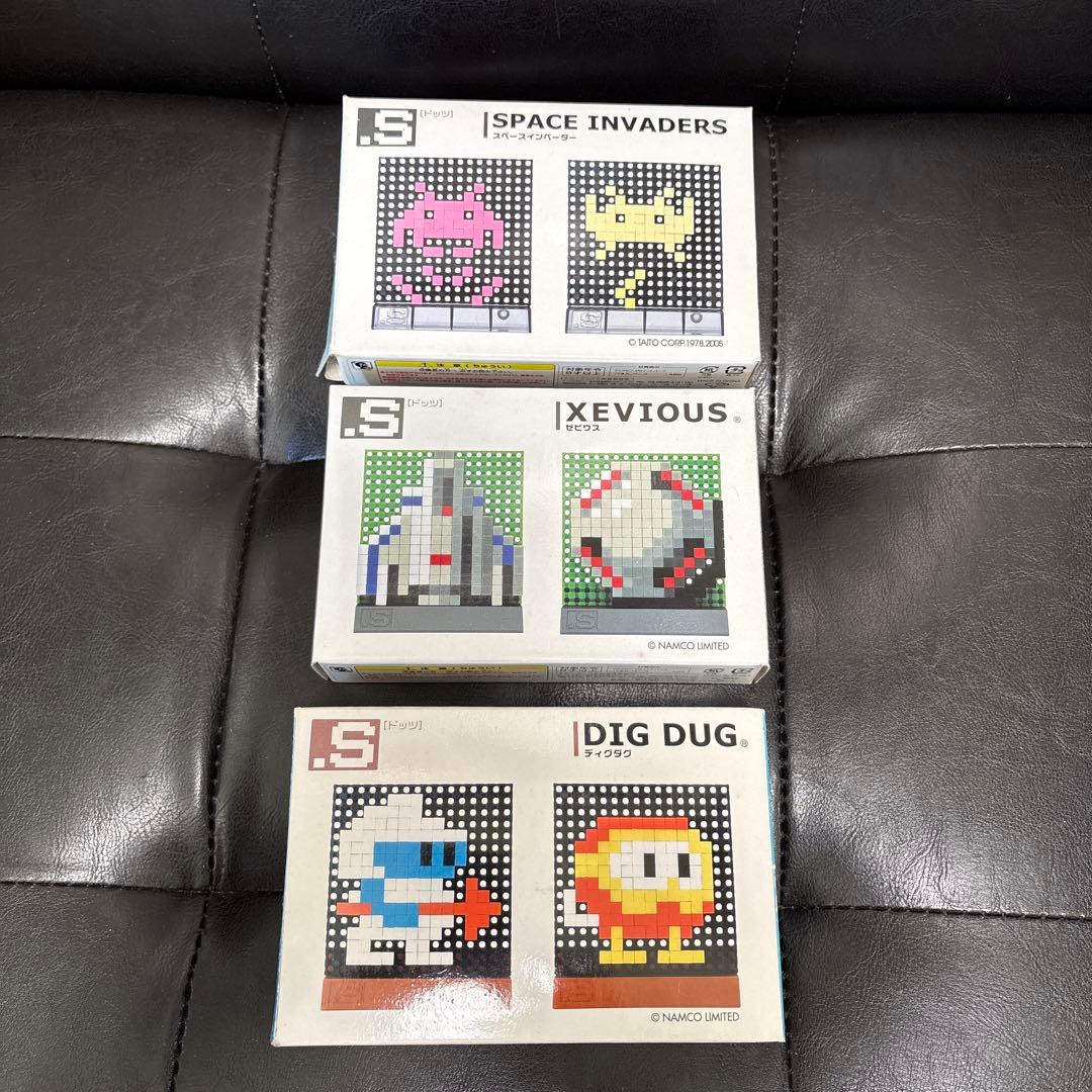 当時物　ドッツ　ディグダグ ゼビウス　インベーダー　ドットキャラクターセット