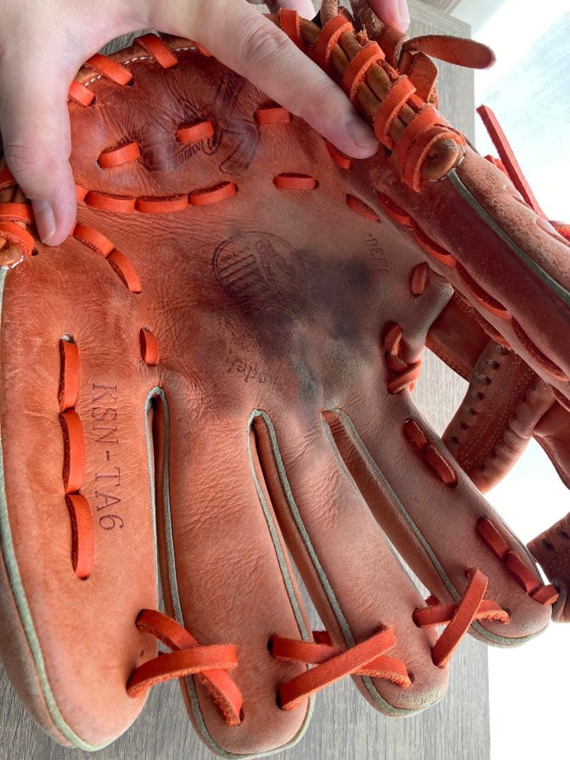 スラッガー　軟式　野球グローブ オレンジ