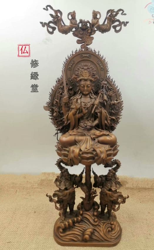 【修縁堂】密教法具 真言宗 辟邪 開運 準提仏母菩薩 置物 工芸品