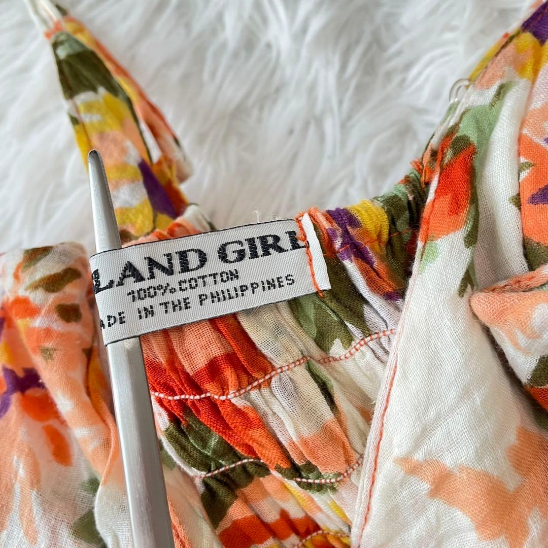  GIRLハワイアン花柄キャミワンピース　コットン100% リゾート