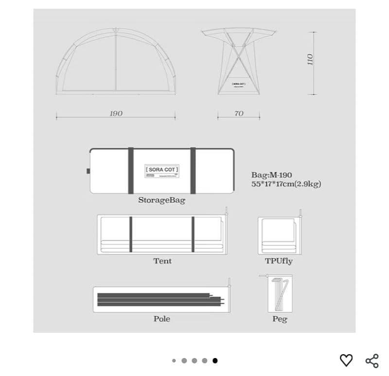 CAMVILコットテント＆Naturehikeコット新品同様