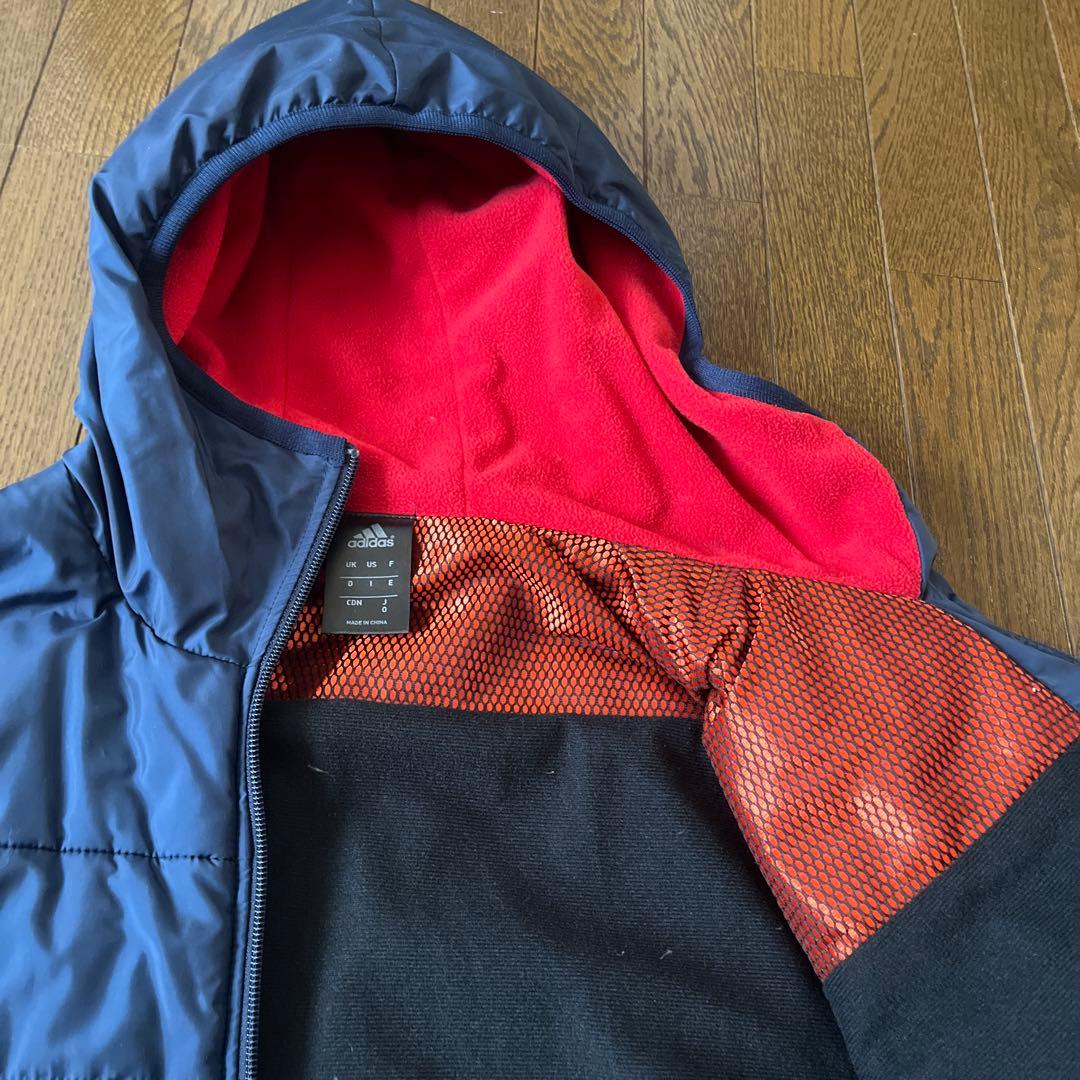 adidas ネイビー/レッド メンズアウター　裏起毛　Oサイズ　上下セット
