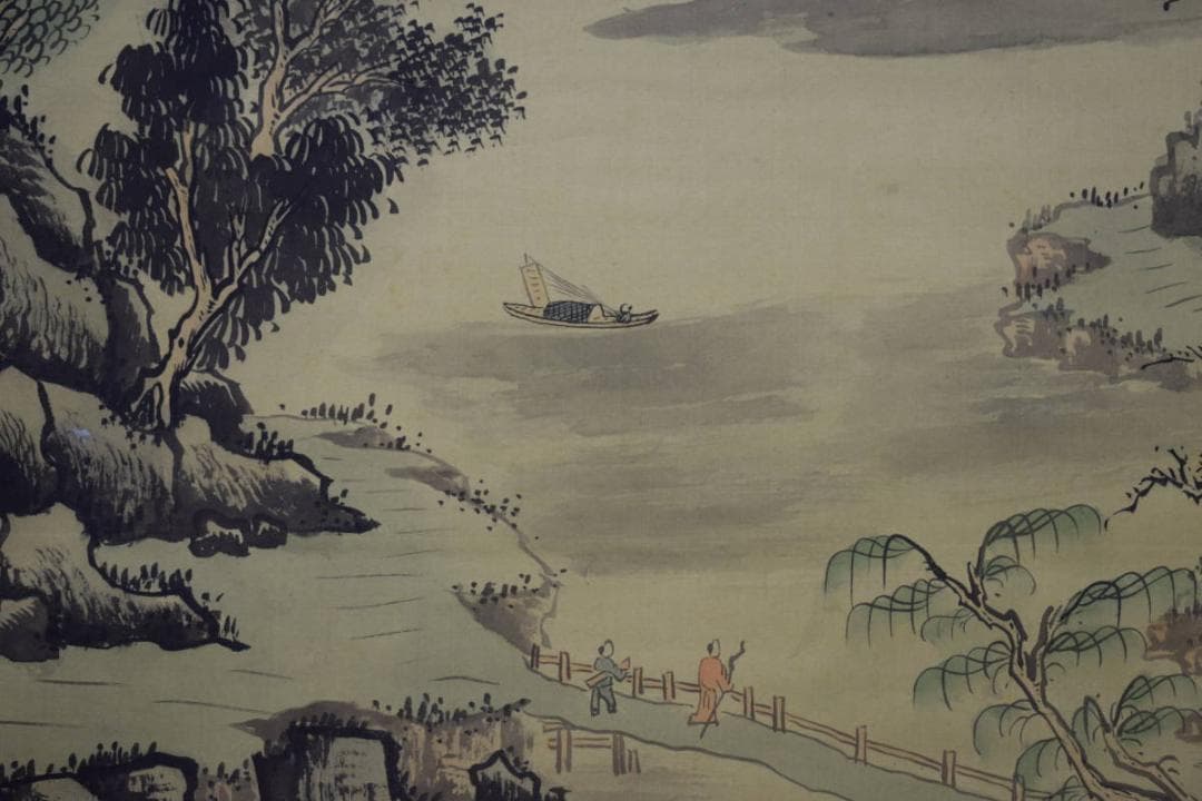 不詳/作者不詳/山水図/布袋屋掛軸HF-286