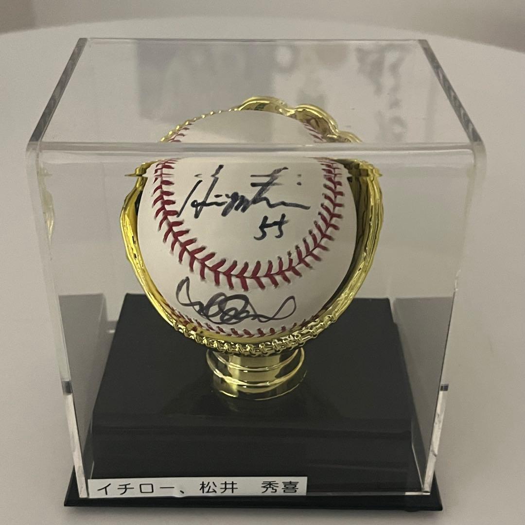 イチロー&松井秀喜　限定Wネーム直筆サインボール