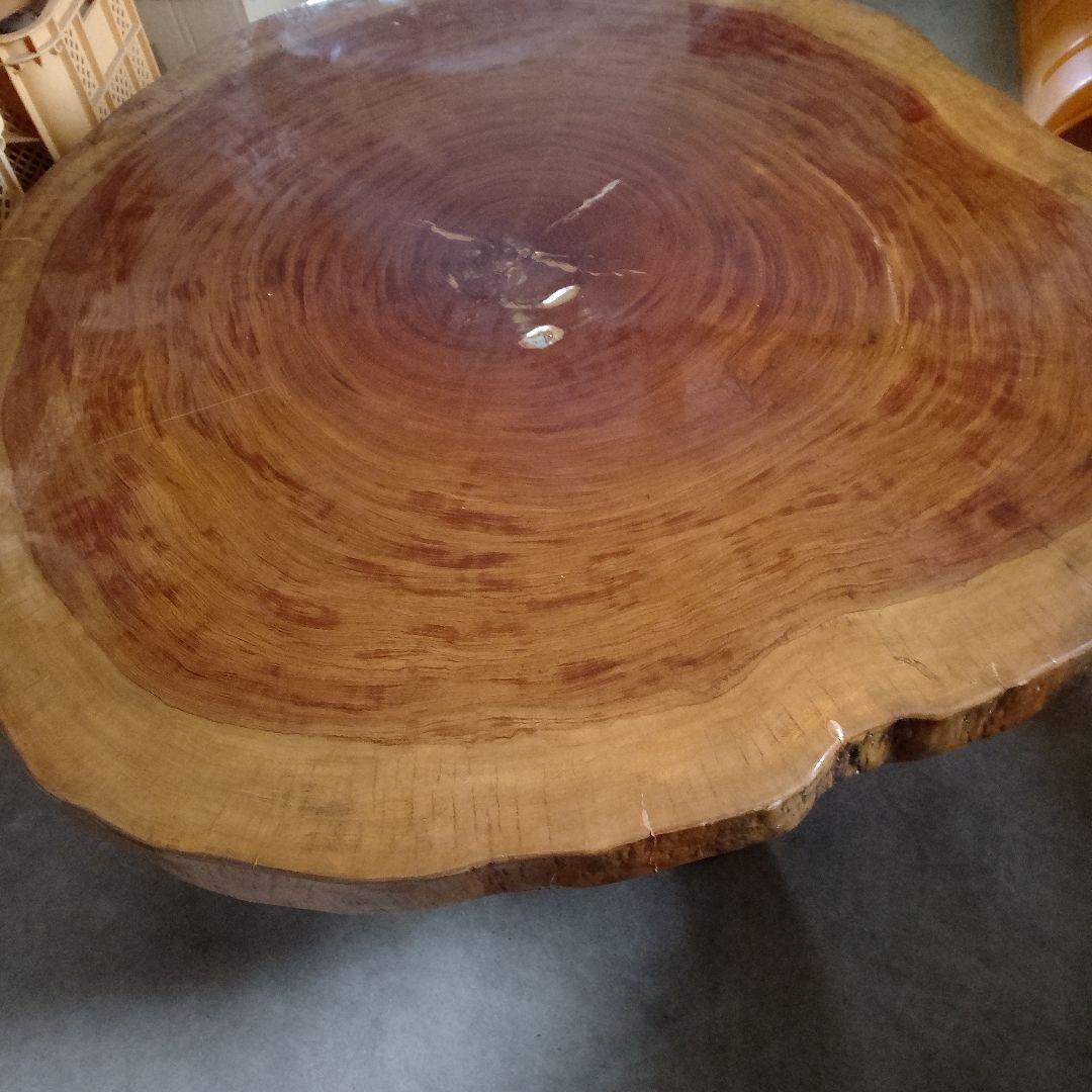 【一枚板】天然木製円形座卓　ローテーブル
